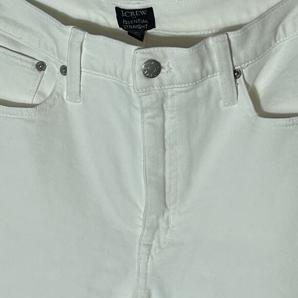 J Crew Factory Essential Straight Jeans Women Sz 30 White Denim All Day Stretch - Picture 3 of 8